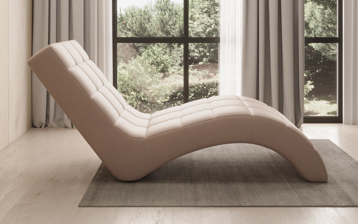 Designer Relax-ligstoel Nela in Echtleer