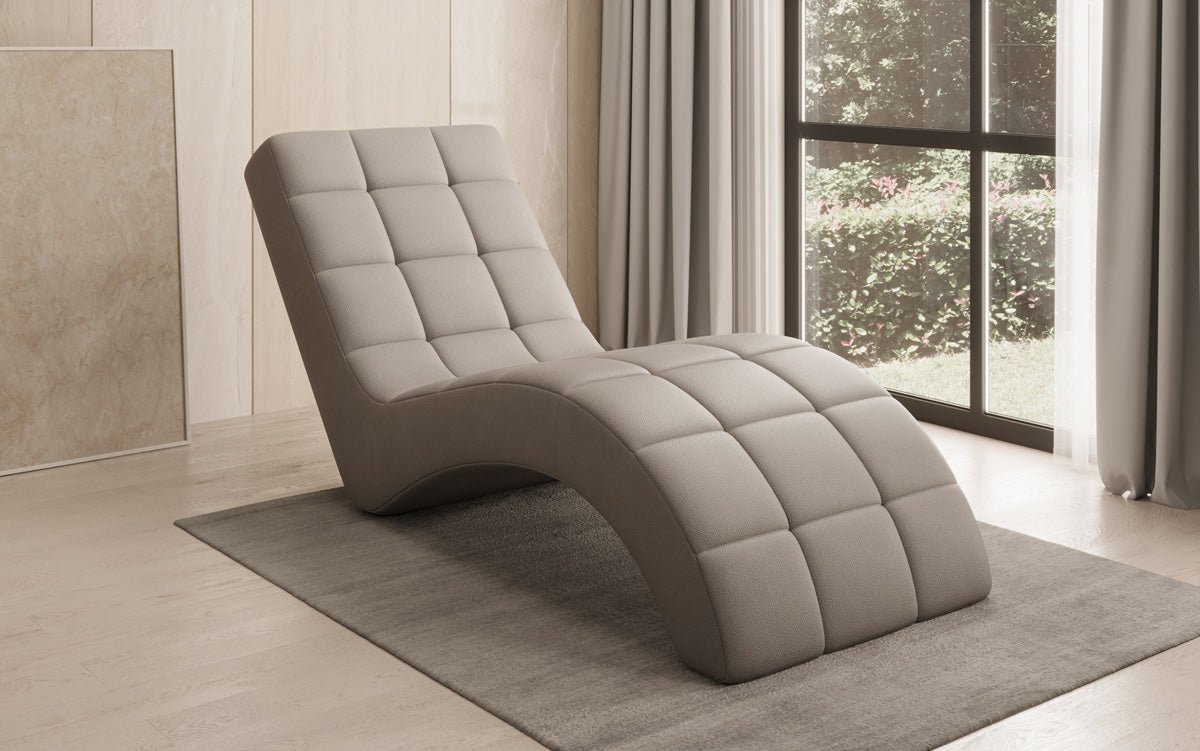 Designer Relax-ligstoel Nela in Echtleer