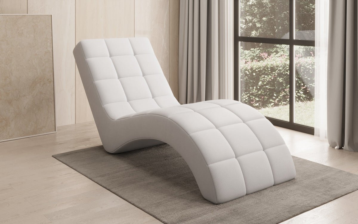 Designer Relax-ligstoel Nela in Echtleer