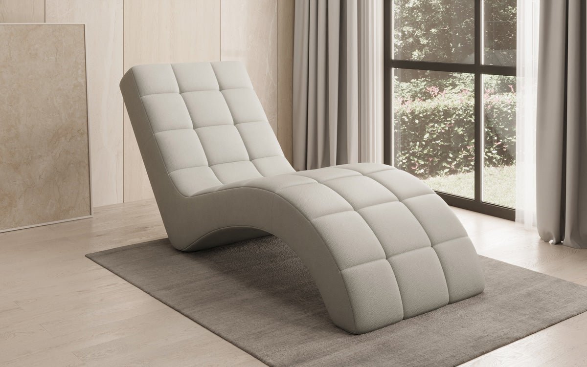 Designer Relax-ligstoel Nela in Echtleer