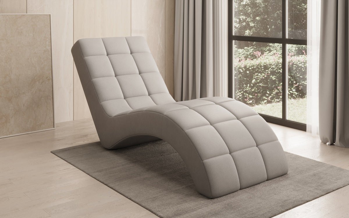 Designer Relax-ligstoel Nela in Echtleer