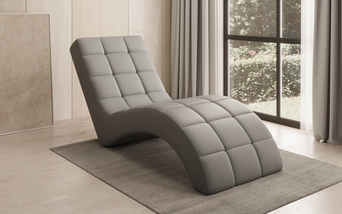 Designer Relax-ligstoel Nela in Echtleer