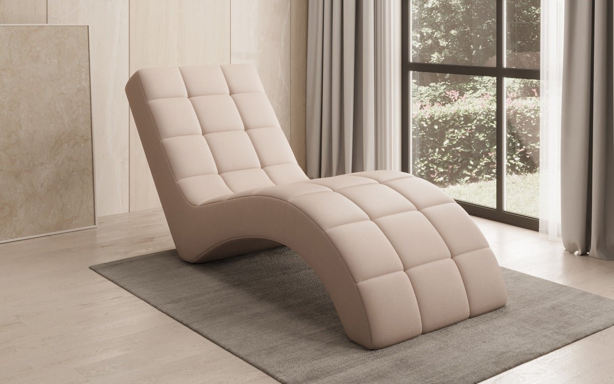 Designer Relax-ligstoel Nela in Echtleer