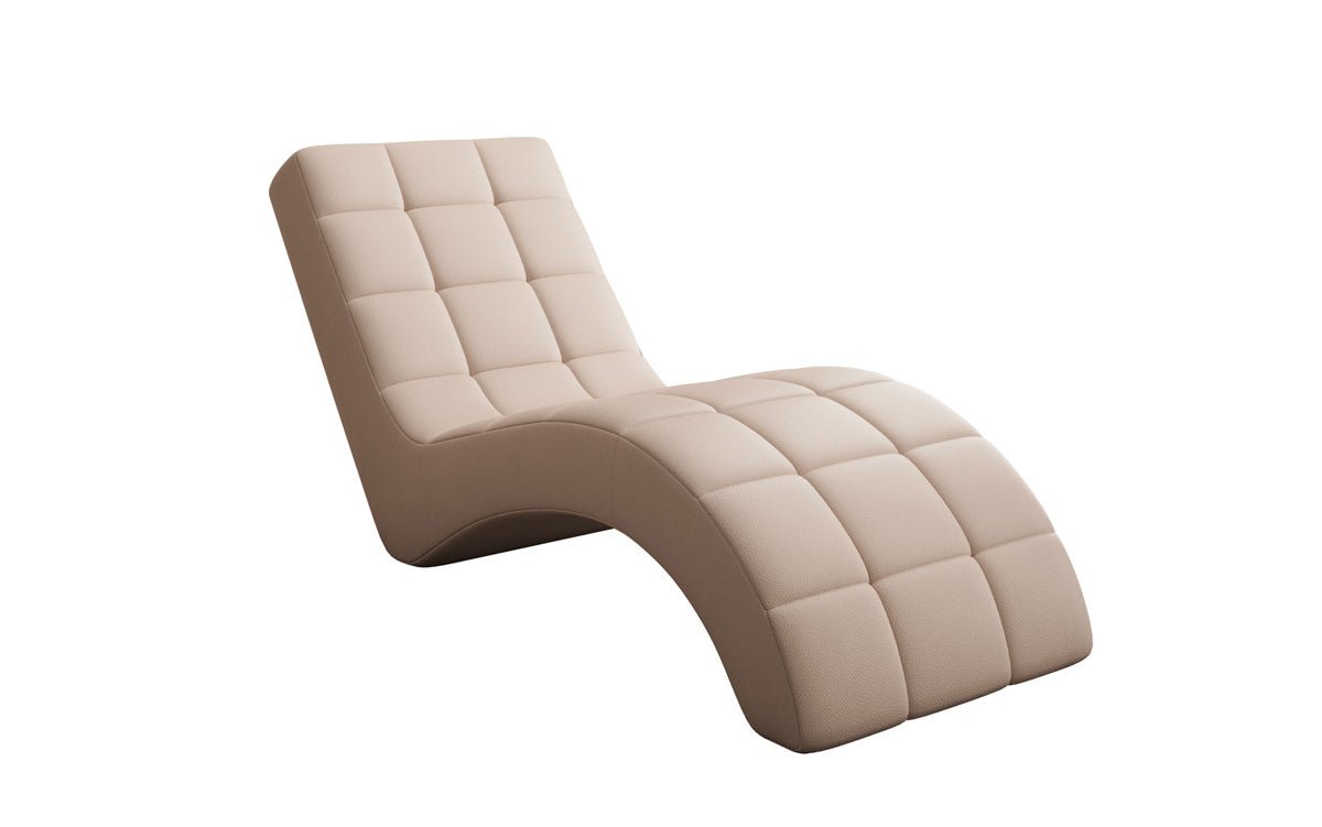 Designer Relax-ligstoel Nela in Echtleer