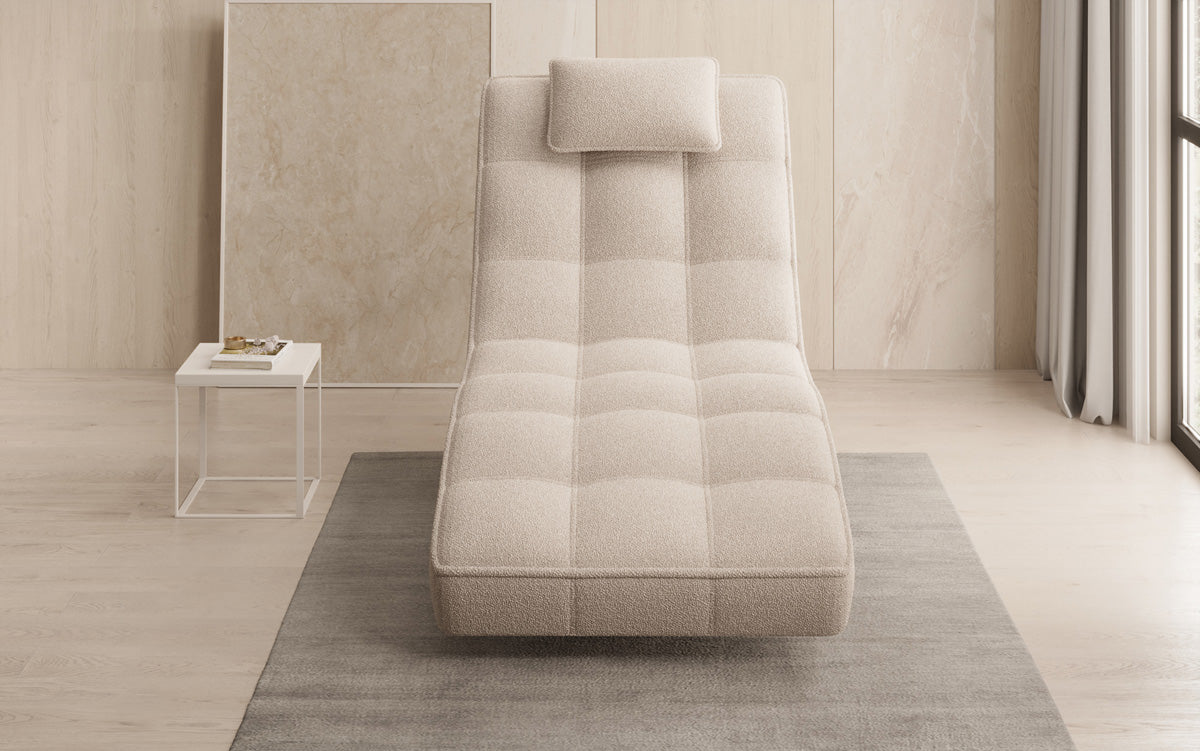 Designer Relax-ligstoel Livara Bouclé met draaifunctie