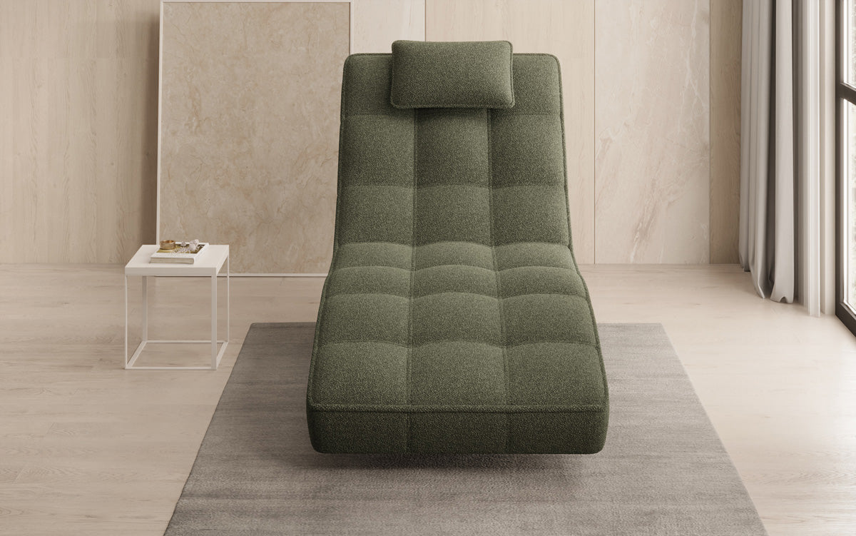 Designer Relax-ligstoel Livara Bouclé met draaifunctie