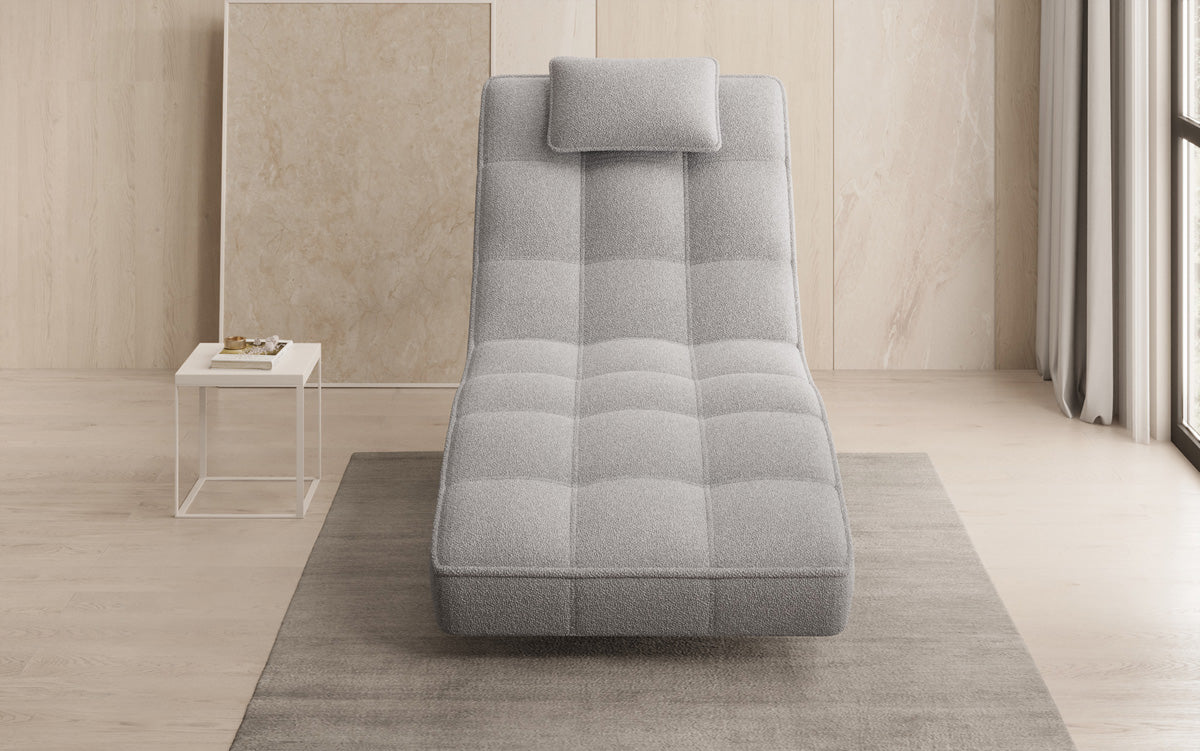 Designer Relax-ligstoel Livara Bouclé met draaifunctie