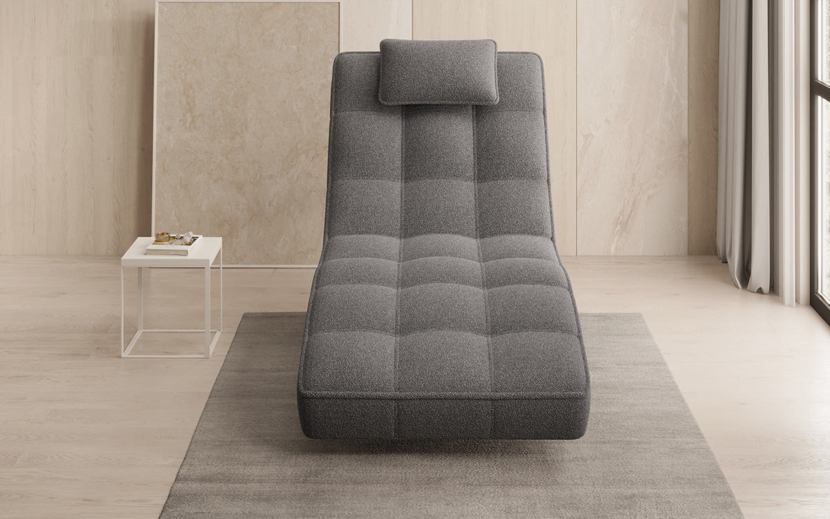 Designer Relax-ligstoel Livara Bouclé met draaifunctie