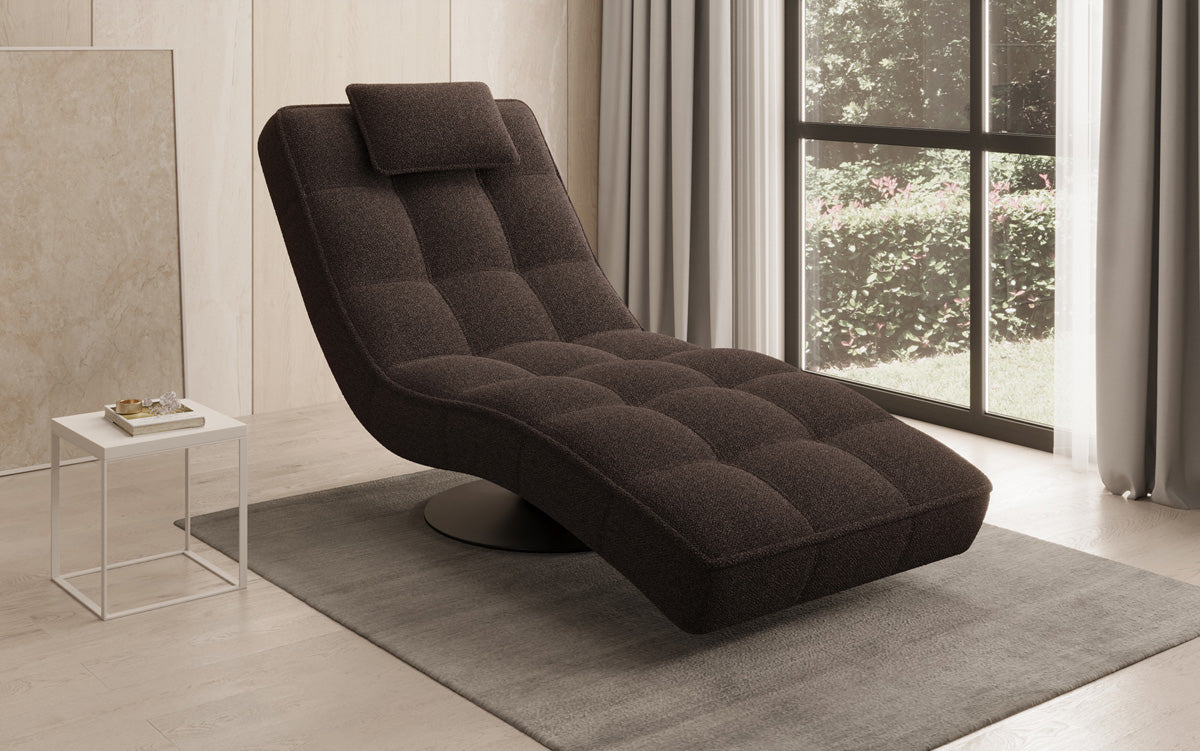 Designer Relax-ligstoel Livara Bouclé met draaifunctie
