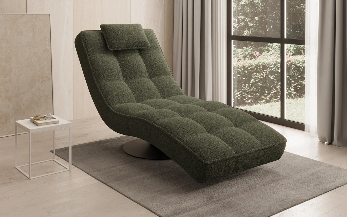 Designer Relax-ligstoel Livara Bouclé met draaifunctie