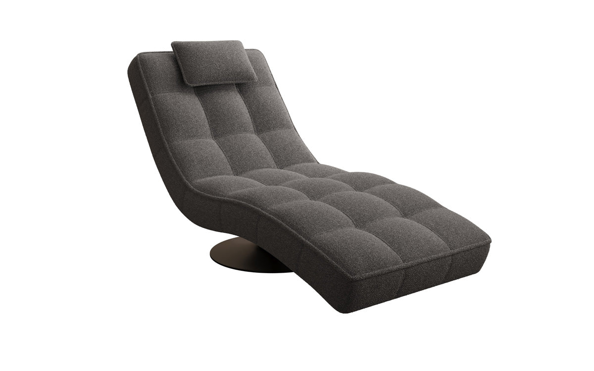 Designer Relax-ligstoel Livara Bouclé met draaifunctie