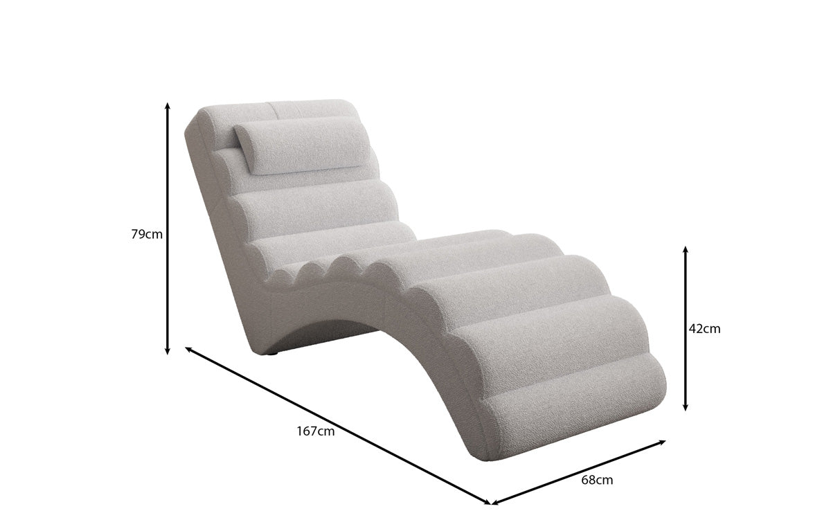 Designer Relax-ligstoel Malina in Bouclé