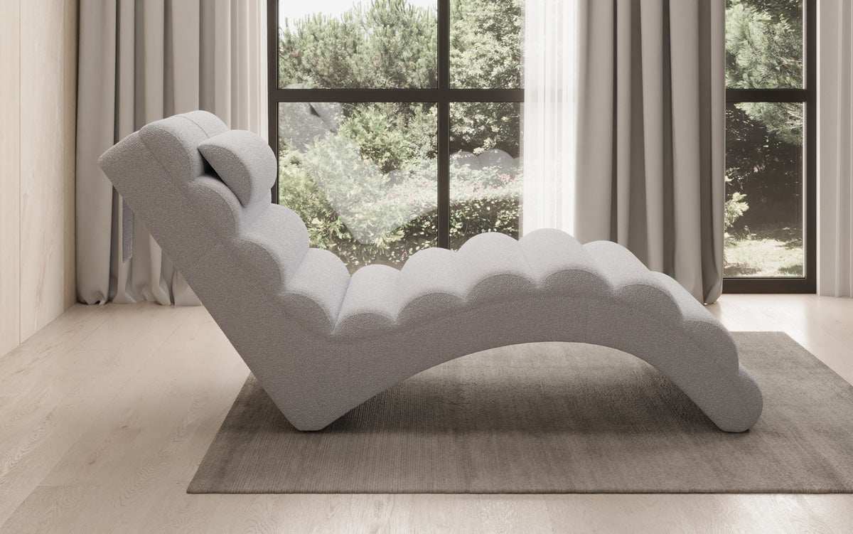 Designer Relax-ligstoel Malina in Bouclé