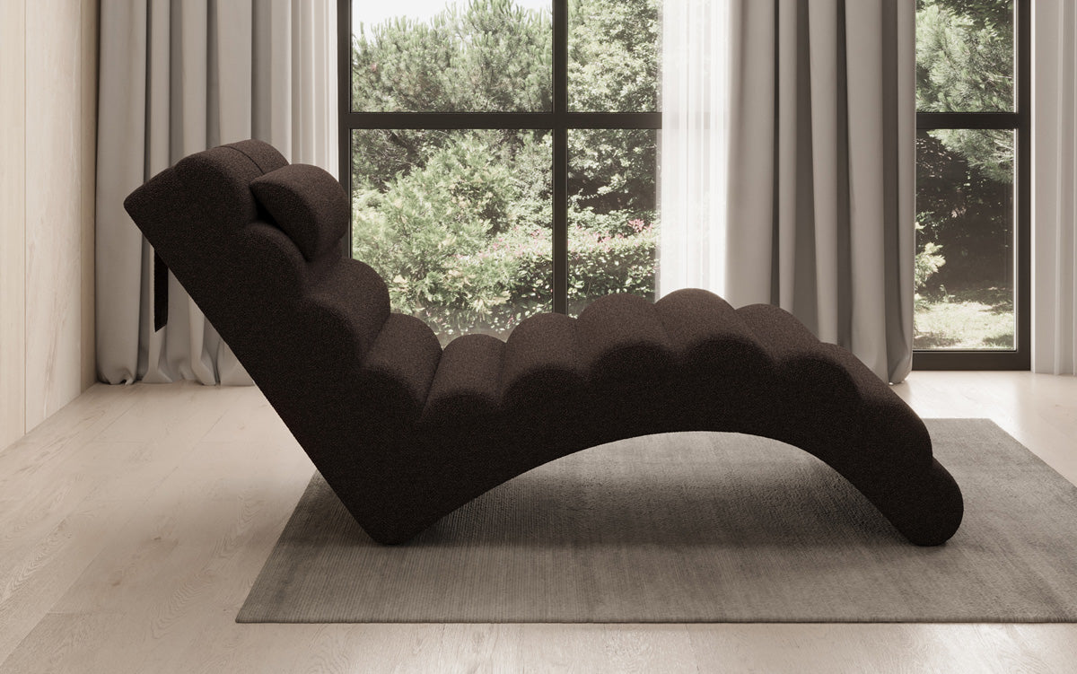 Designer Relax-ligstoel Malina in Bouclé