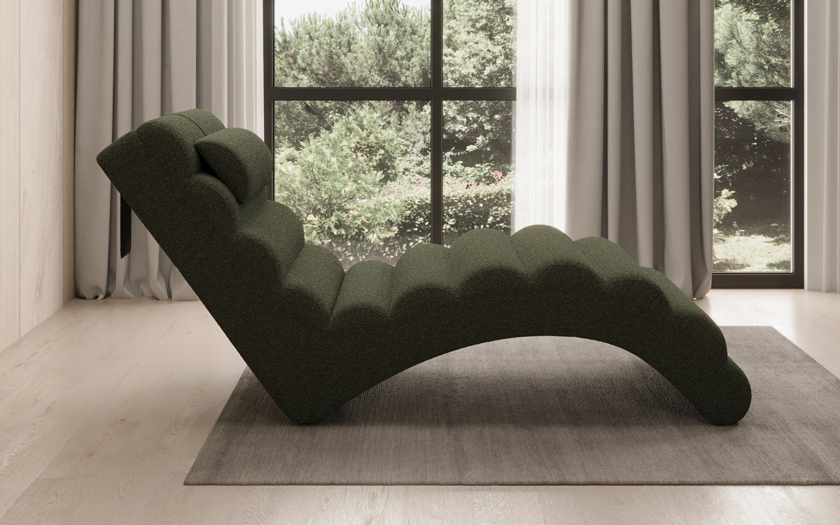 Designer Relax-ligstoel Malina in Bouclé