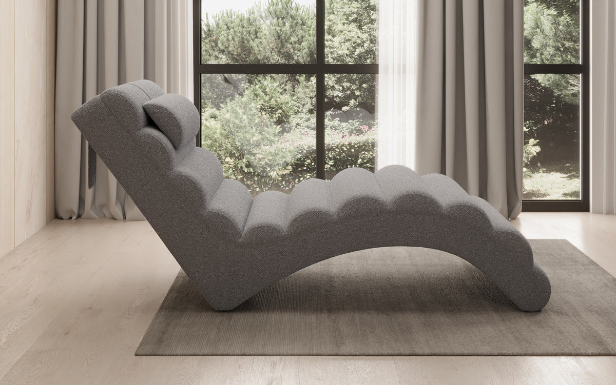 Designer Relax-ligstoel Malina in Bouclé