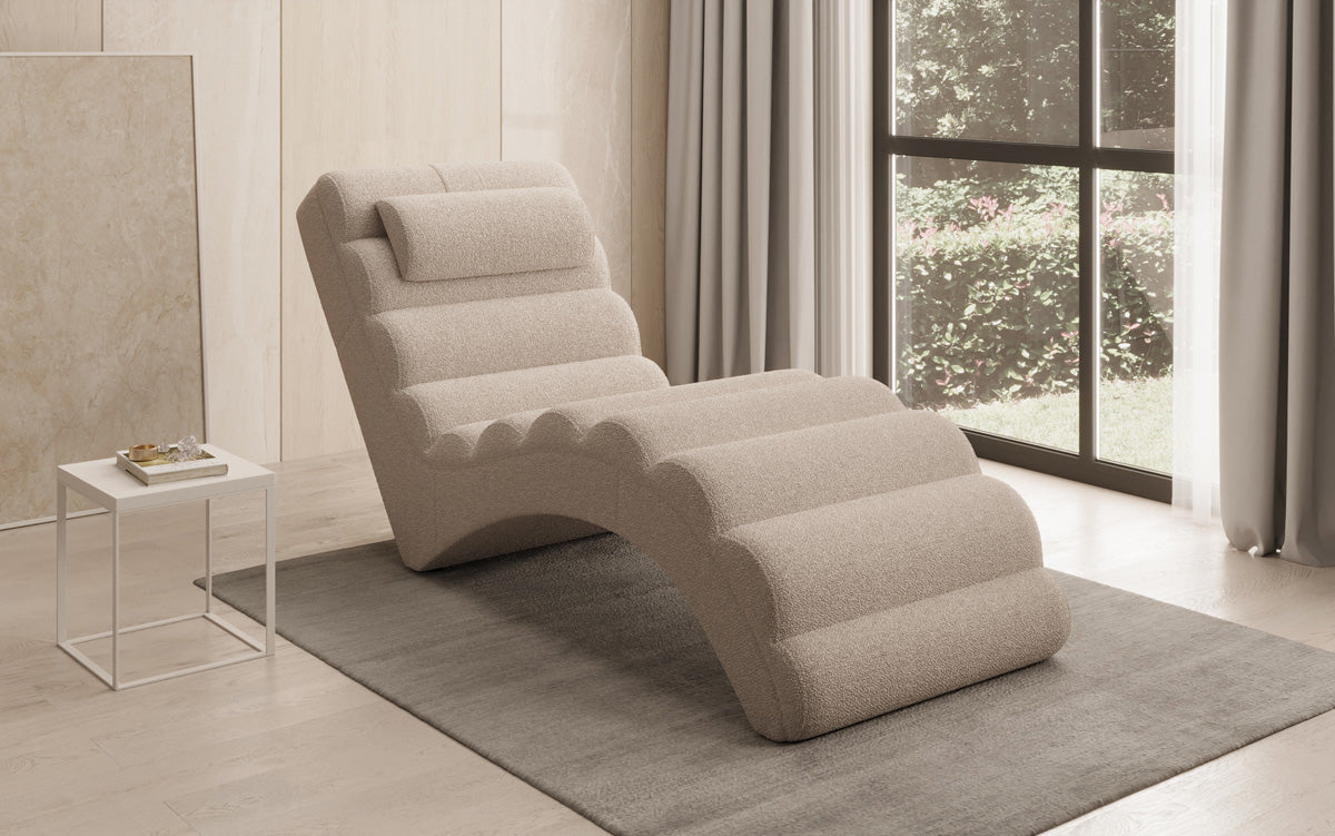 Designer Relax-ligstoel Malina in Bouclé