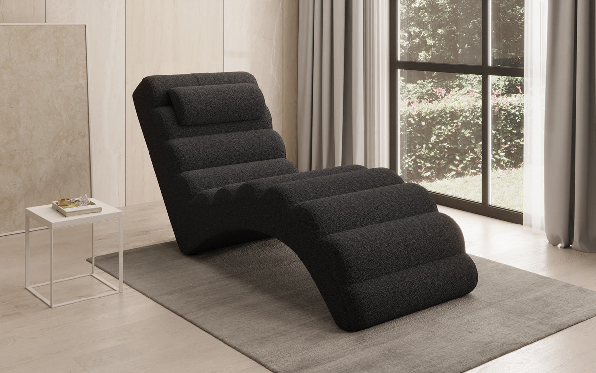Designer Relax-ligstoel Malina in Bouclé