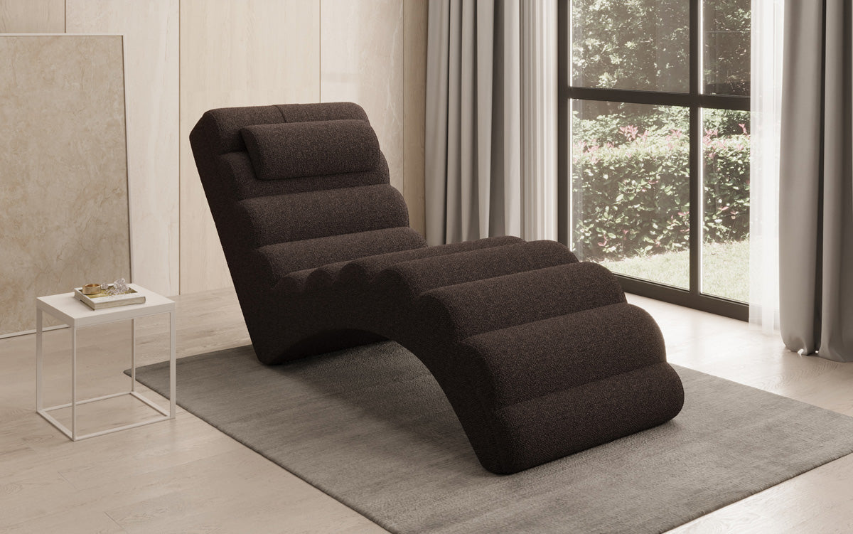 Designer Relax-ligstoel Malina in Bouclé