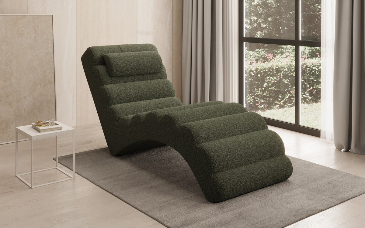 Designer Relax-ligstoel Malina in Bouclé