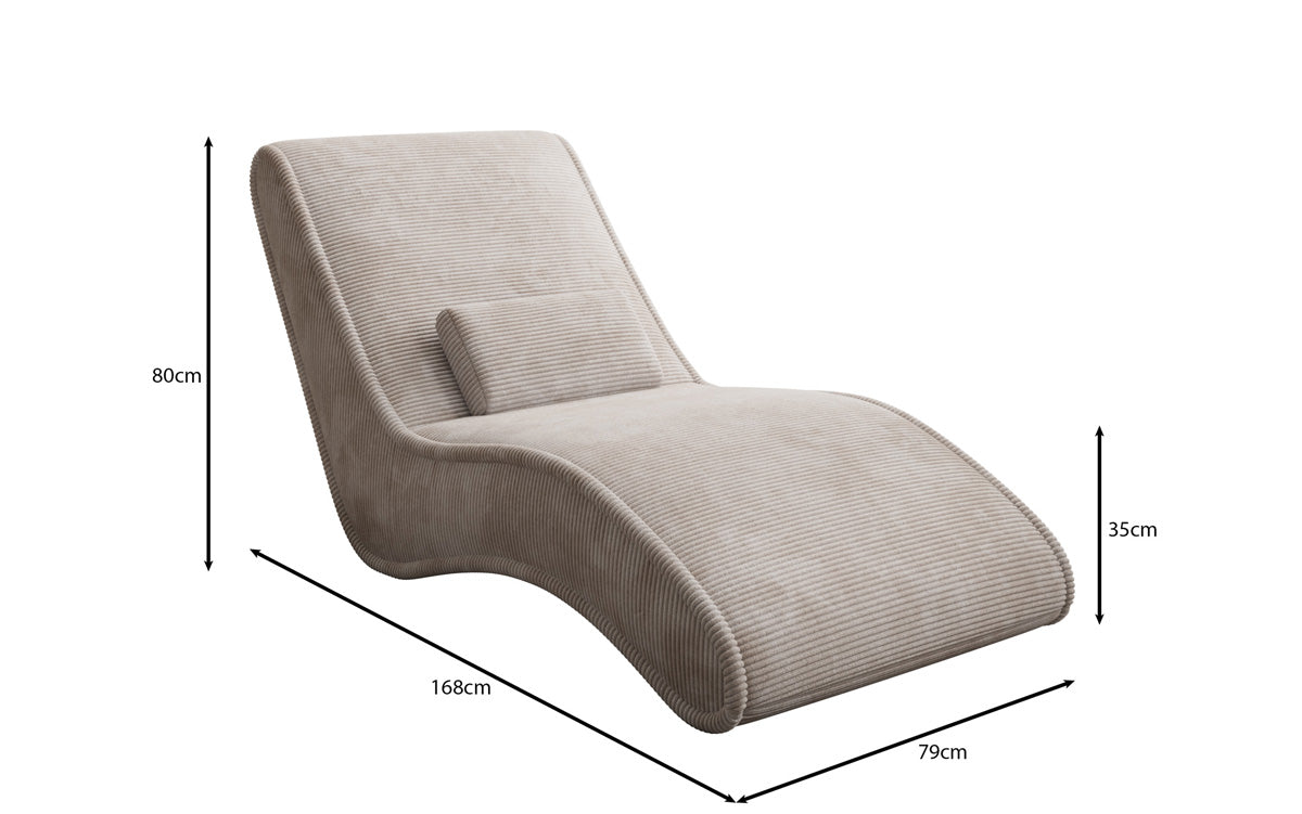 Designer Relax-ligstoel Lunaris 80 in Ribstof