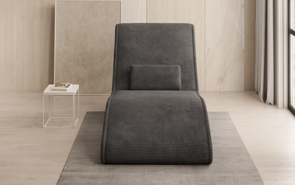 Designer Relax-ligstoel Lunaris 80 in Ribstof