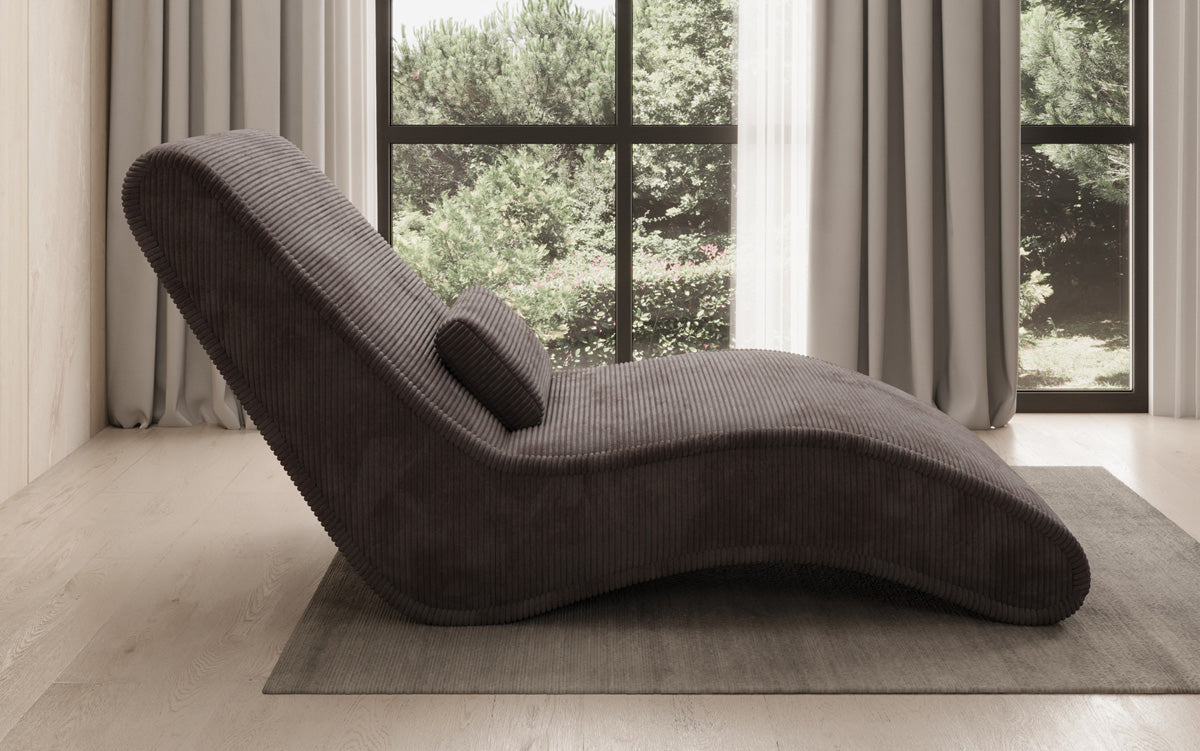 Designer Relax-ligstoel Lunaris 80 in Ribstof