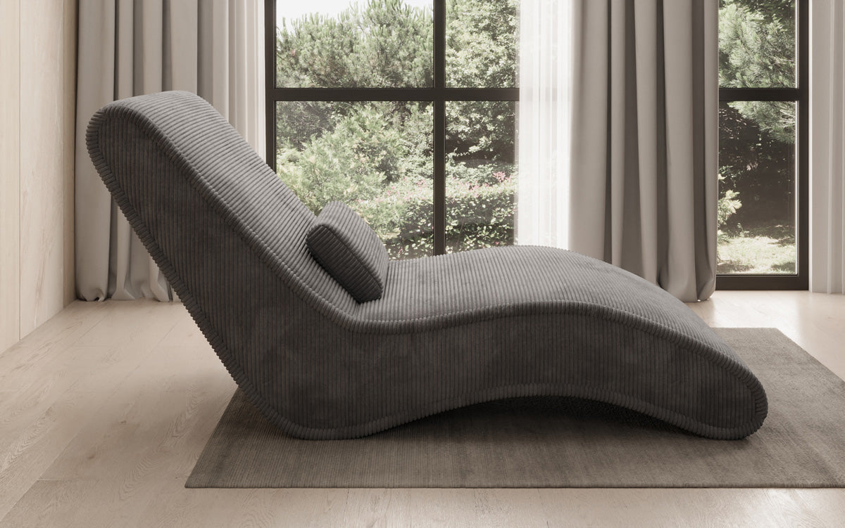 Designer Relax-ligstoel Lunaris 80 in Ribstof