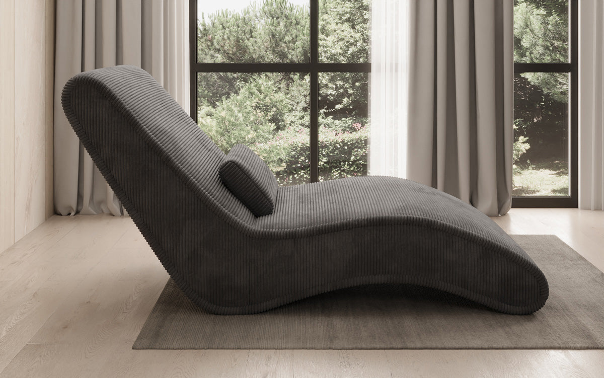 Designer Relax-ligstoel Lunaris 80 in Ribstof
