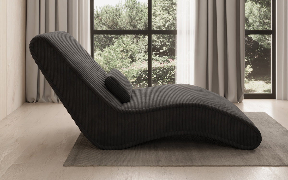 Designer Relax-ligstoel Lunaris 80 in Ribstof