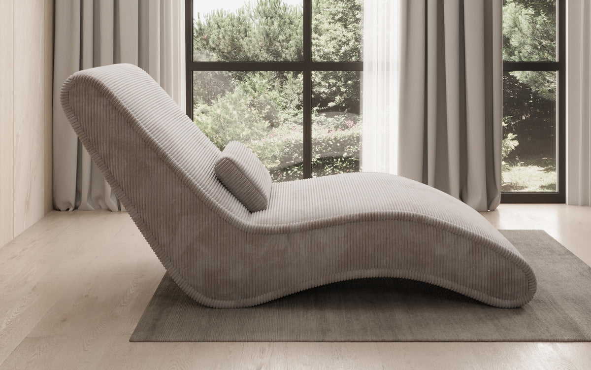 Designer Relax-ligstoel Lunaris 80 in Ribstof