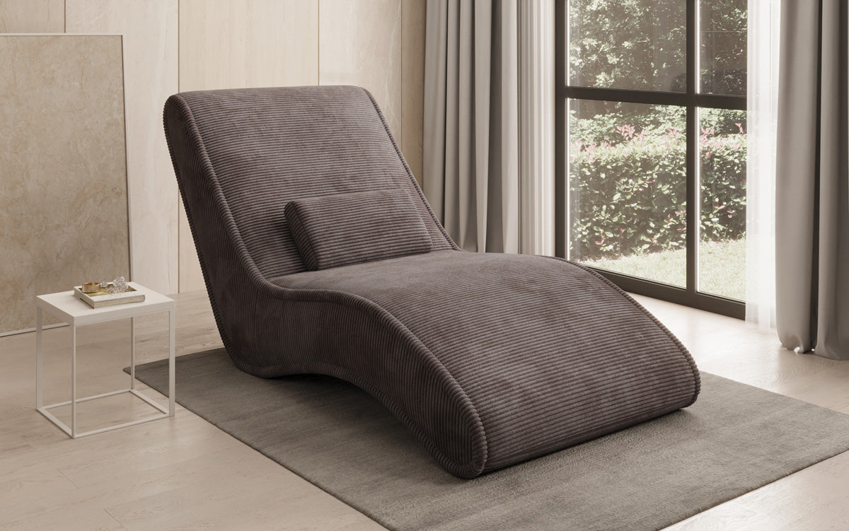 Designer Relax-ligstoel Lunaris 80 in Ribstof
