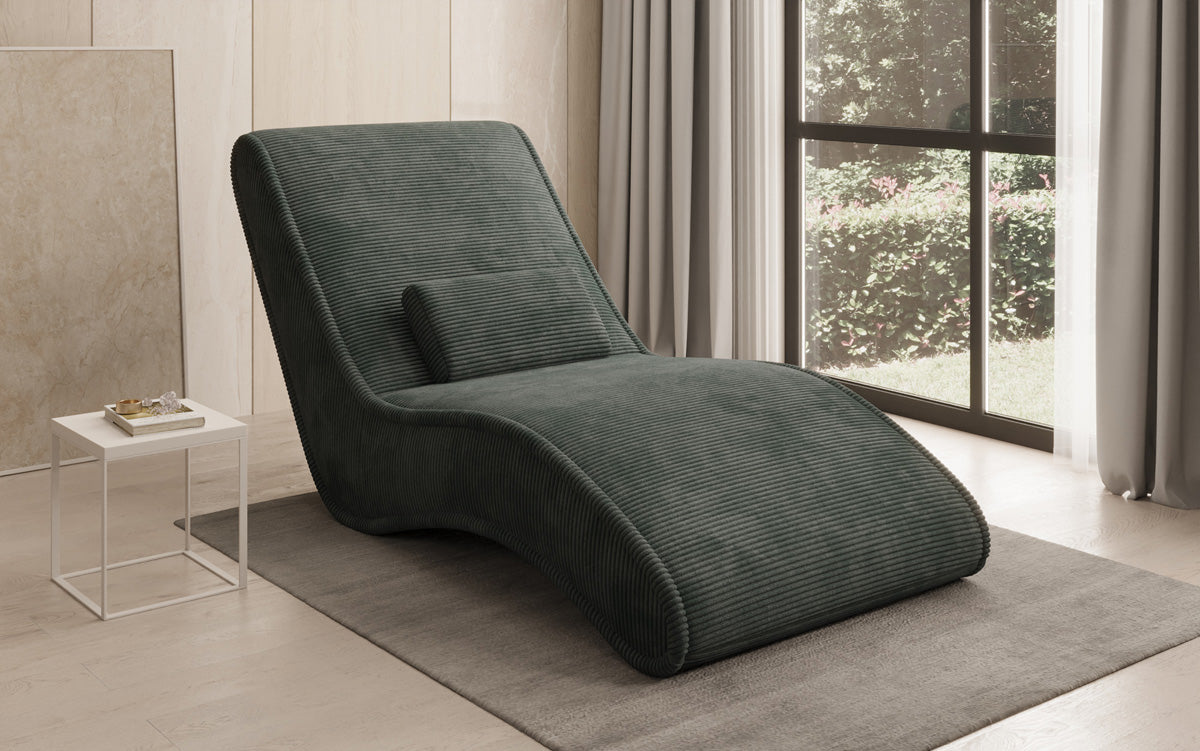 Designer Relax-ligstoel Lunaris 80 in Ribstof