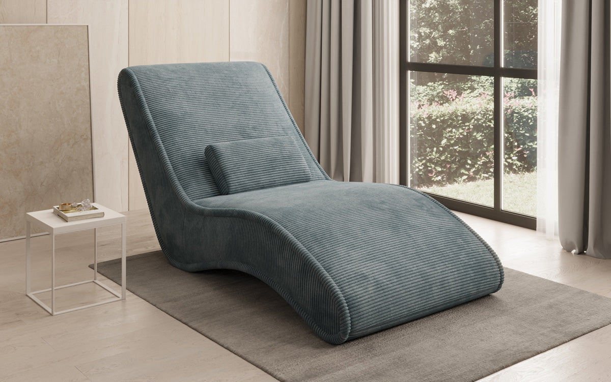 Designer Relax-ligstoel Lunaris 80 in Ribstof