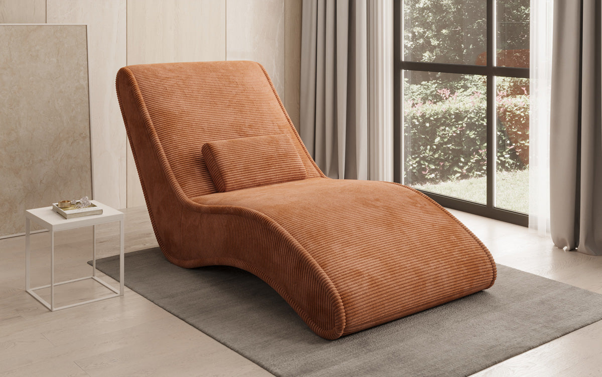 Designer Relax-ligstoel Lunaris 80 in Ribstof