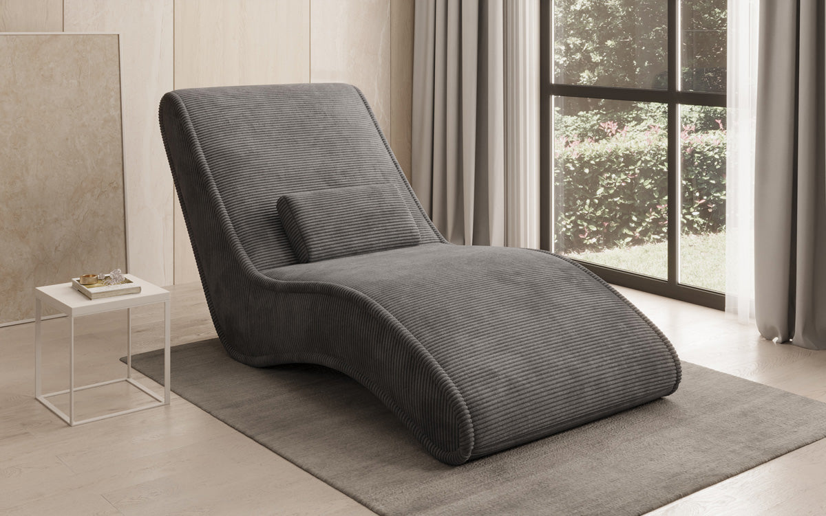 Designer Relax-ligstoel Lunaris 80 in Ribstof