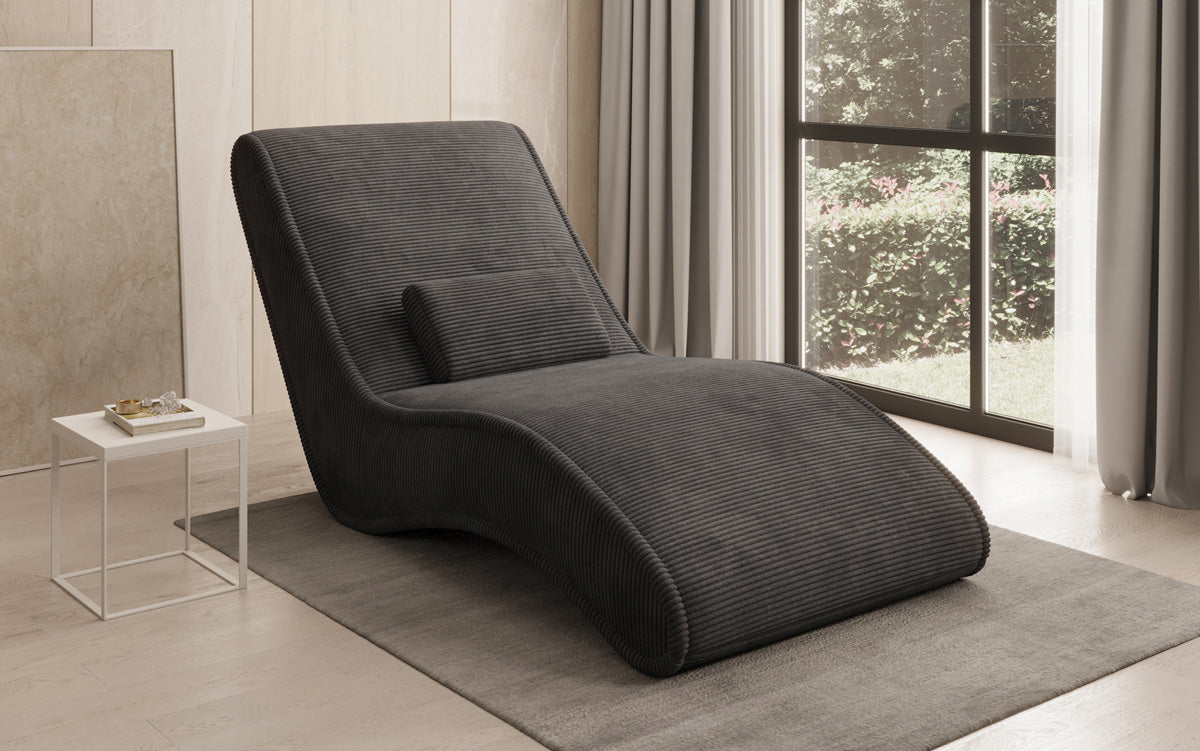 Designer Relax-ligstoel Lunaris 80 in Ribstof