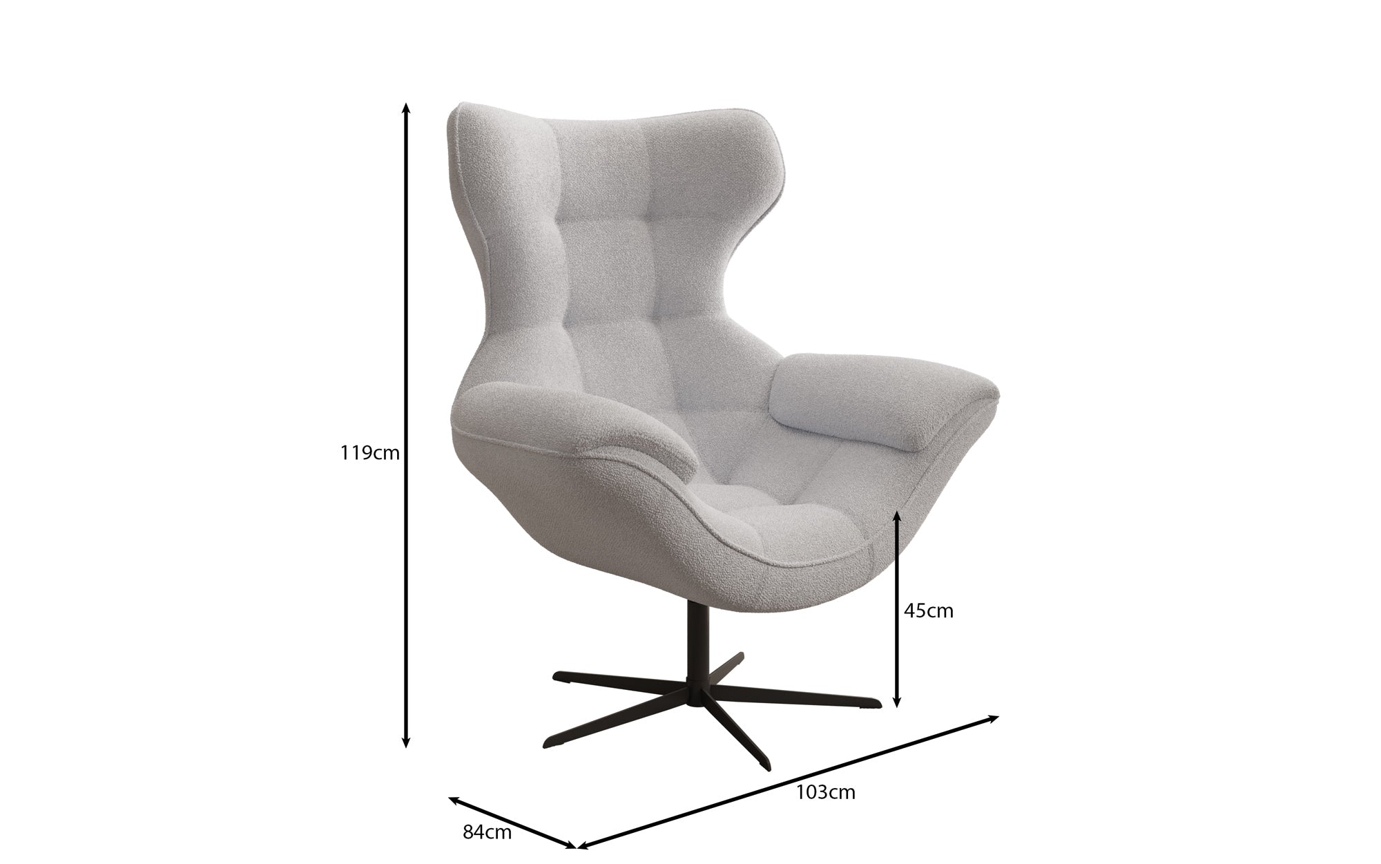 Designer Sofa-fauteuil Aurelio in Bouclé