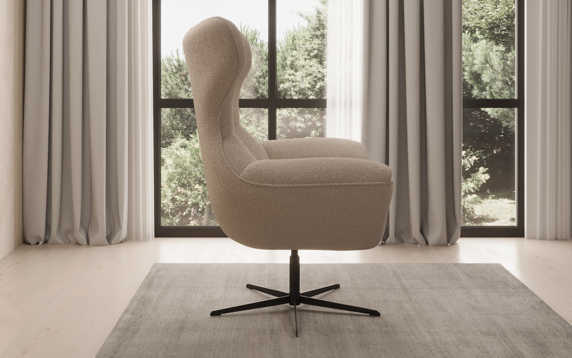 Designer Sofa-fauteuil Aurelio in Bouclé