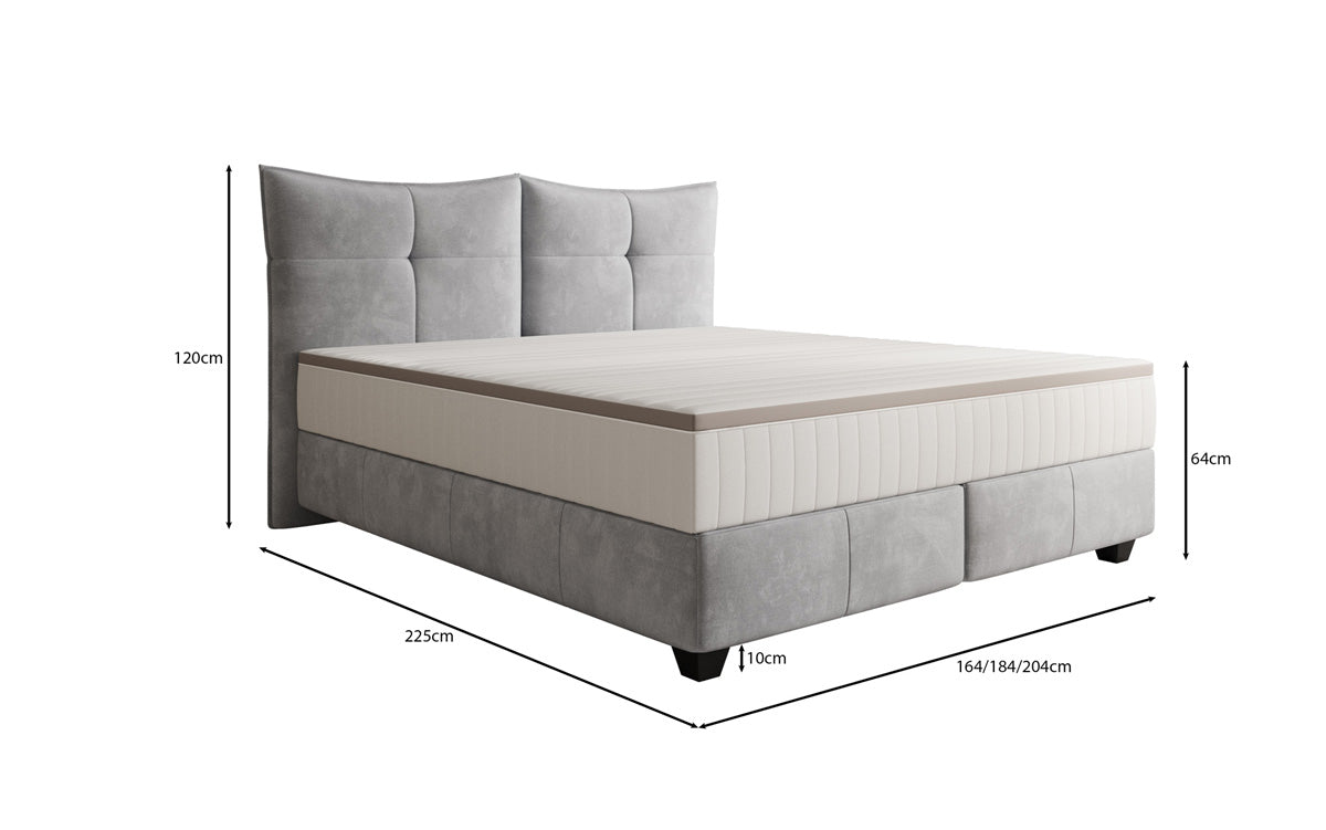 Boxspringbed Veyora in Fluweel