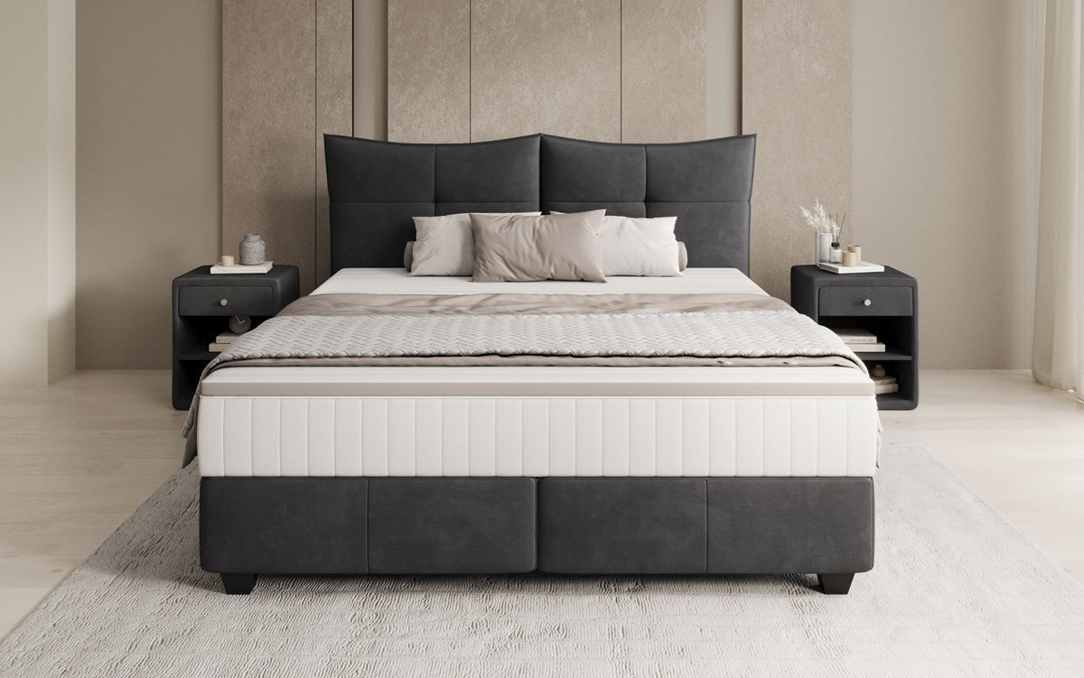 Boxspringbed Veyora in Fluweel