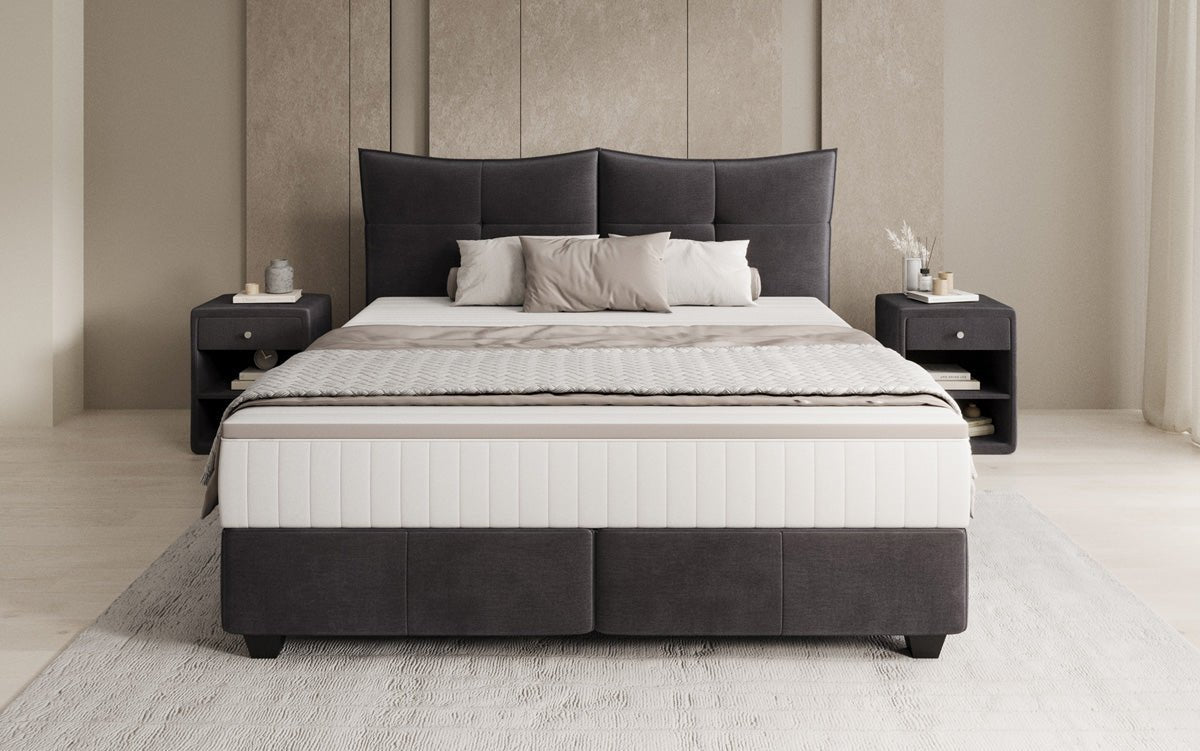 Boxspringbed Veyora in Fluweel