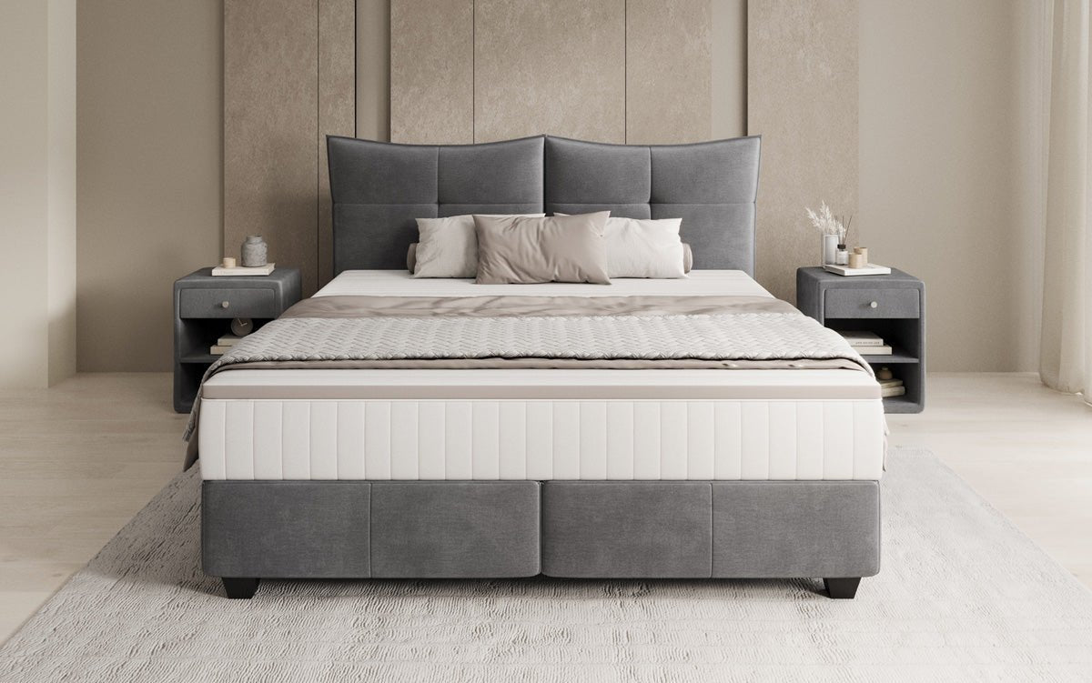 Boxspringbed Veyora in Fluweel
