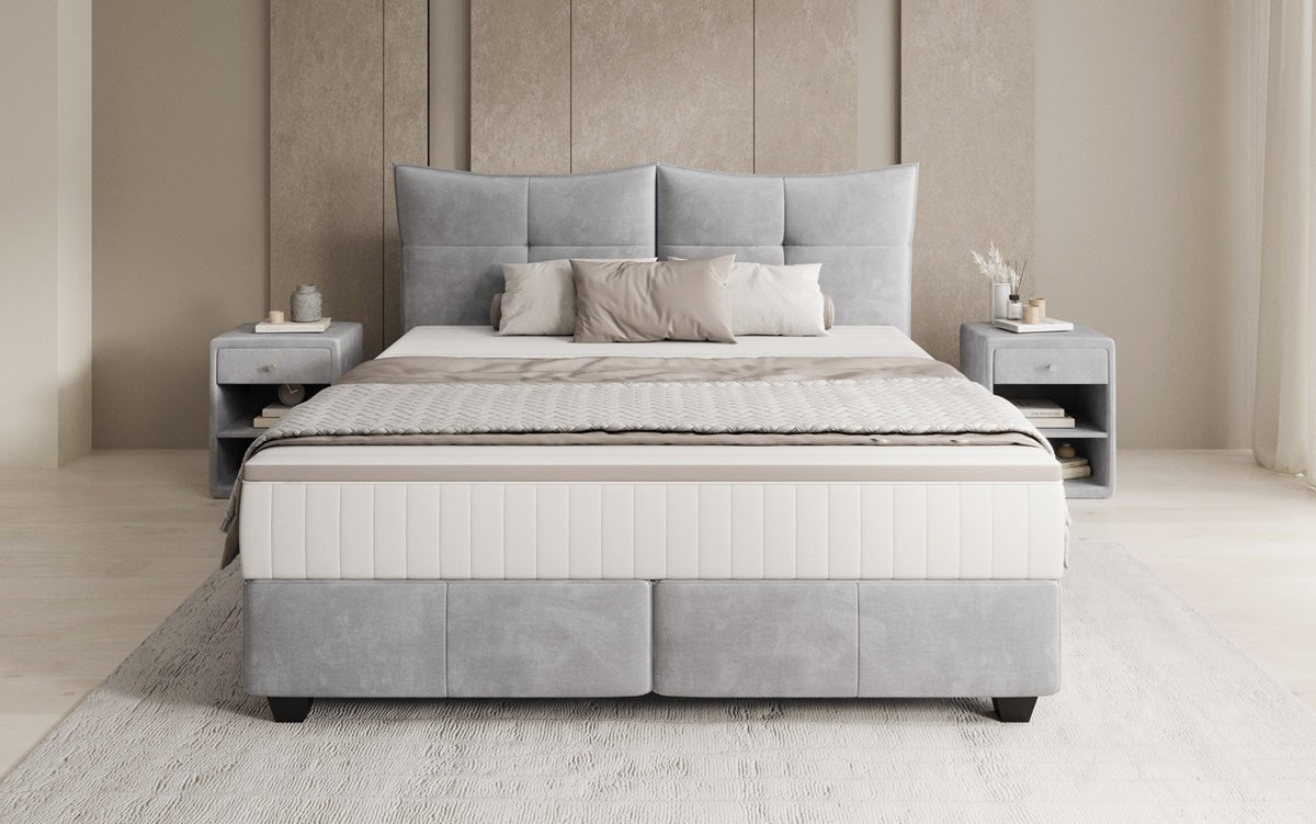 Boxspringbed Veyora in Fluweel