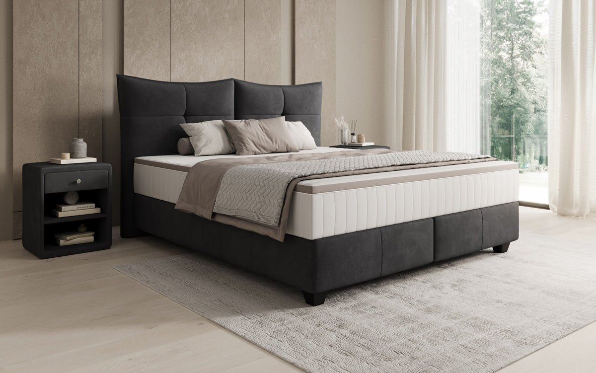 Boxspringbed Veyora in Fluweel