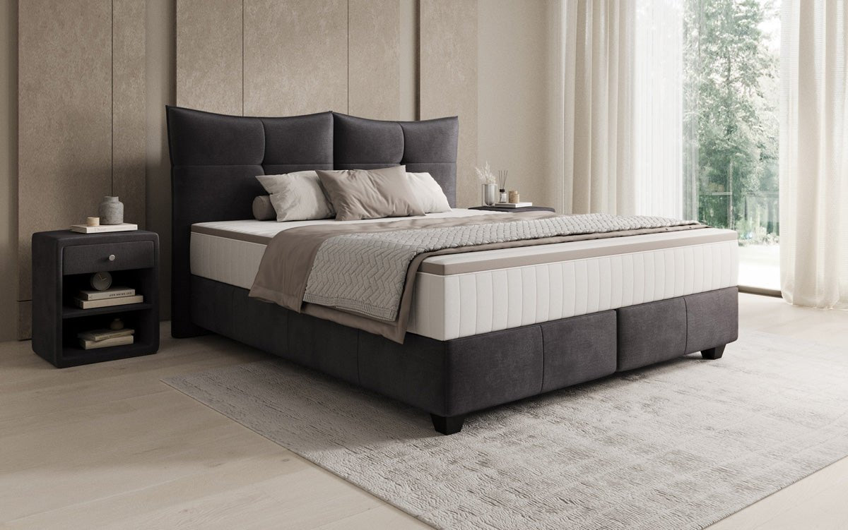 Boxspringbed Veyora in Fluweel