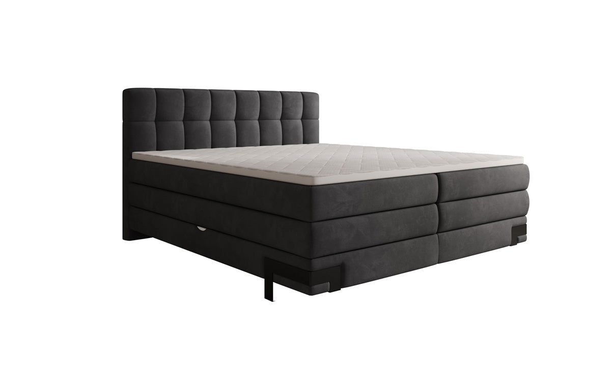 Boxspringbed Isabell met opbergruimte in Fluweel