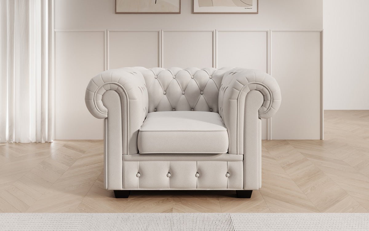 Chesterfield fauteuil Royal in echt leer