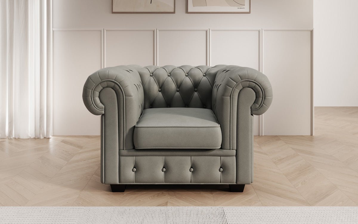Chesterfield fauteuil Royal in echt leer