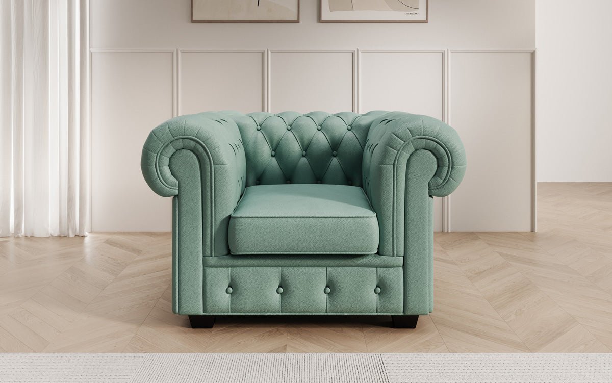 Chesterfield fauteuil Royal in echt leer